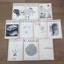 GALLERIA LA NUOVA PESA 10 cataloghi: Cagli Calabria Guttuso Pirandello Cascella.