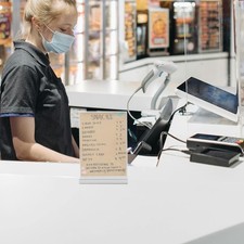  Supporto per poster in acrilico da 2 pezzi. Espositore per prezzi da tavolo.