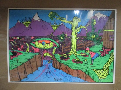 Vintage black light - vintage, poster