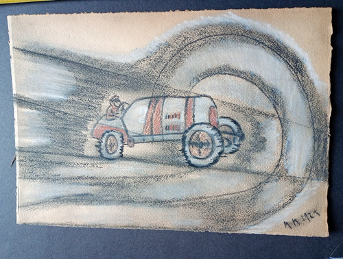 Disegno futurista bolidi - disegno,