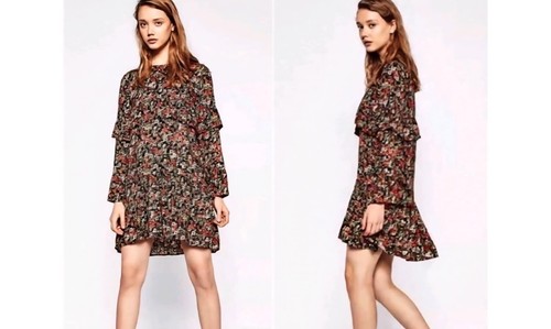 Zara floral ruffled - zara,