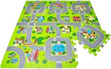Tappeto Di Gioco Puzzle Strada Città Di 9 Pezzi a 30 X 30Cm, Nuovo Modello (Citt