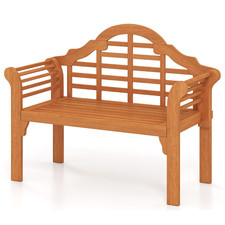 Panca Da Giardino in Legno Massiccio Pieghevole Da 123Cm, Panca Pieghevole in Le