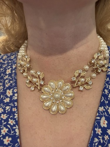 Collana oro perle dettagli - oro, e
