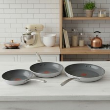 New T-Fal 3 Pc Ceramic Non