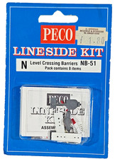 PECO LINESIDE KIT NB-51 LEVEL CROSSING BARRIERS (PAIR) - N GAUGE 8 ITEMS