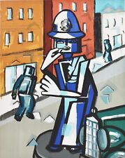 IBRAHIM KODRA (1918-2006) IL VIGILE OPERA SERIGRAFIA su Cartoncino 70 x 50 cm