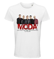 T-shirt MODA' la notte dei romantici il tour, Nera/Bianca ,100%cotone, concerti.