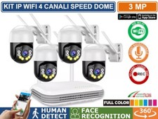 KIT VIDEOSORVEGLIANZA P WIFI 4 CANALI 4 SPEED DOME MOTORIZZATE  3MP