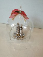 SFERA natale   cristallo e   lastra   argento   " ARDE "  nuova di negozio  