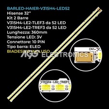 KIT 2 BARRE STRIP 52 LED TV