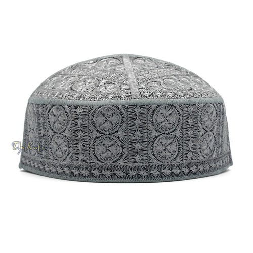 Berretto kufi grigio ricamato - kufi,