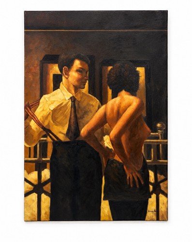 Dipinto olio tela anni 50 - olio,