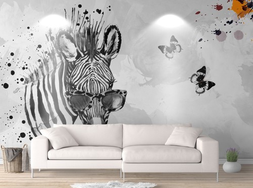 Carta parati zebra - parati, 3d