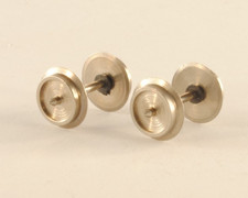 Lima coppia assali in metallo 11mm CC con ruota isolata ricambio vagone H0 1:87