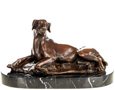 Statua in bronzo cane cane da