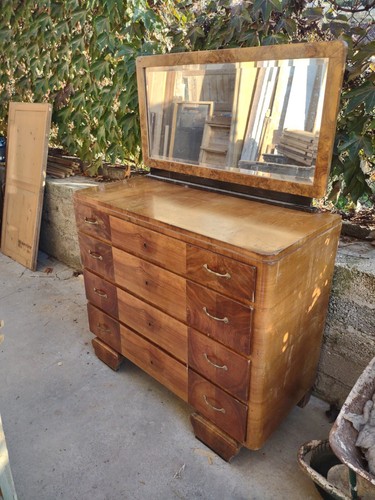 Comò art decò noce - comò,
