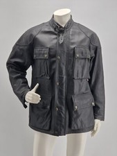 Giacca Vintage Uomo Belstaff in Pelle Nera