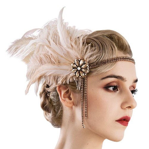 Fascia per capelli piume - in,