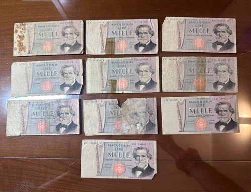 Lotto banconote lire 1000 - 10,