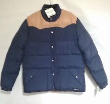 PENFIELD Pellam Piumino Imbottito Giacca Navy/Marrone Idrorepellente Taglia Large