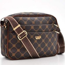 Borsa firmata Coveri World logata borsetta donna logo zip tracolla fantasia mult