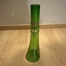 MARIA CRISTINA STERLING VASO VERDE BOTTIGLIA IN CRISTALLO ARTIGIANALE