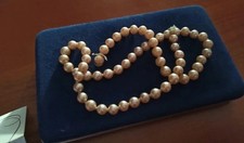 GIROCOLLO IN PERLE DI MAIORCA rosa con Scatola E Certificato Di Garanzia 