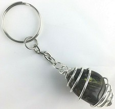 Portachiavi LABRADORITE - LEONE SCORPIONE SAGITTARIO Zodiaco Spirale Argento A+