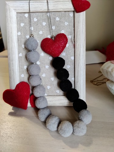 Collana con pom cuore - pom,