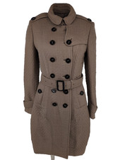 Burberry Prorsum trench coat M UK 10 USA 8 IT 42 lana e seta passerella raro marrone