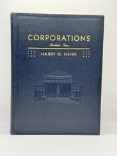 1961 Corporations Law Handbook Harry G. Henn Hardcover Hornbook VTG Legal Book