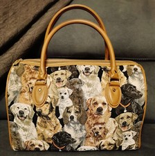 SIGNARE Tapestry / Arazzo - BORSA bauletto DA VIAGGIO con Cani LABRADOR 