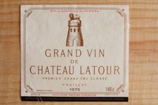 Étiquette rare Château Latour 1975 Magnum 148cl  wine label weinetikett