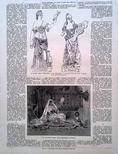 Stampa del 1889 statue - statue, in
