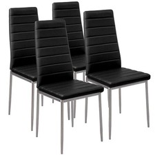 Set 4 Sedie Moderne sala Pranzo Salotto Cucina Seduta Imbottita Ecopelle Nero