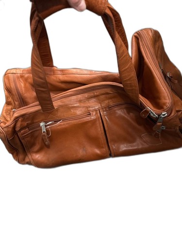 Borsone pelle marrone sella - borsone,