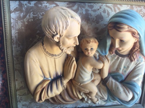 Antica statua sacra famiglia - antica,
