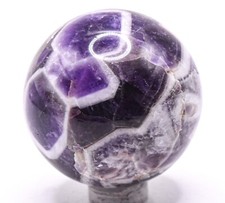 Sfera Di Ametista Chevron Lucidata Viola Bianca Di Quarzo Minerale - India