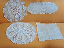 4 Grandi centrini all'uncinetto, oltre 40 cm Handmade. Anni '70, in ottimo stato