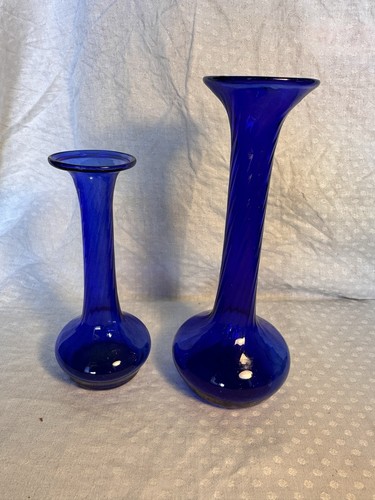 Coppia vasetti vetro blu - in,