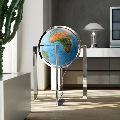Mappamondo steel con struttura - steel,