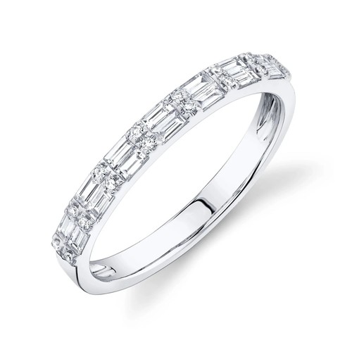 14k oro bianco - bianco, baguette