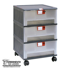 CASSETTIERA 3 CASSETTI MOBIL PLASTIC MOPLA203R cassettiere ufficio plastica