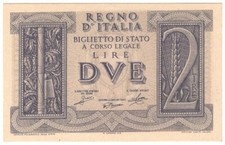 1939 XVII Regno d'Italia 2 lire impero FS in Folder Regalo