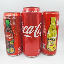 Lot of 3 Tall Coca Cola Cans