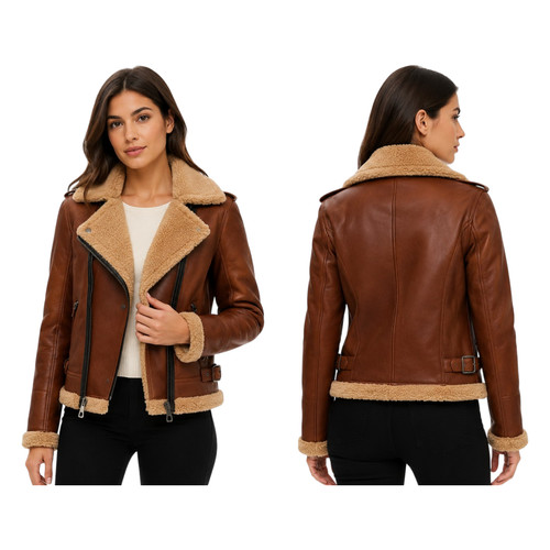 Giacca moto donna marrone - donna,