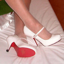 scarpe french maid sexy per Carnevale vernice bianca mis. 37