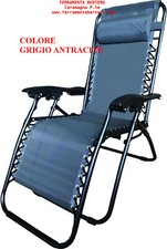 SDRAIO SEDIA GIARDINO MARE ACCIAIO PIEGHEVOLE GRIGIO ANTRACITE 