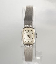 Orologio vintage donna ROLEX di precisione in oro bianco 18 carati con diamanti ref. 2195